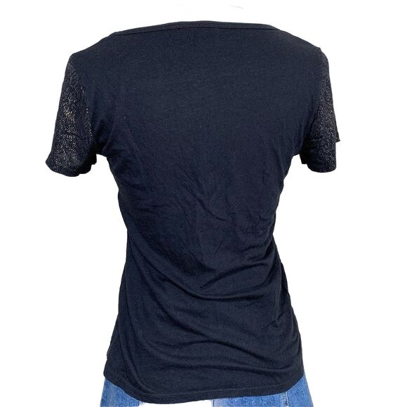 Stylemint Black Short Sleeve Top Size 1 Supima Cotton Micromodal Stretch T-Shirt - Picture 4 of 6